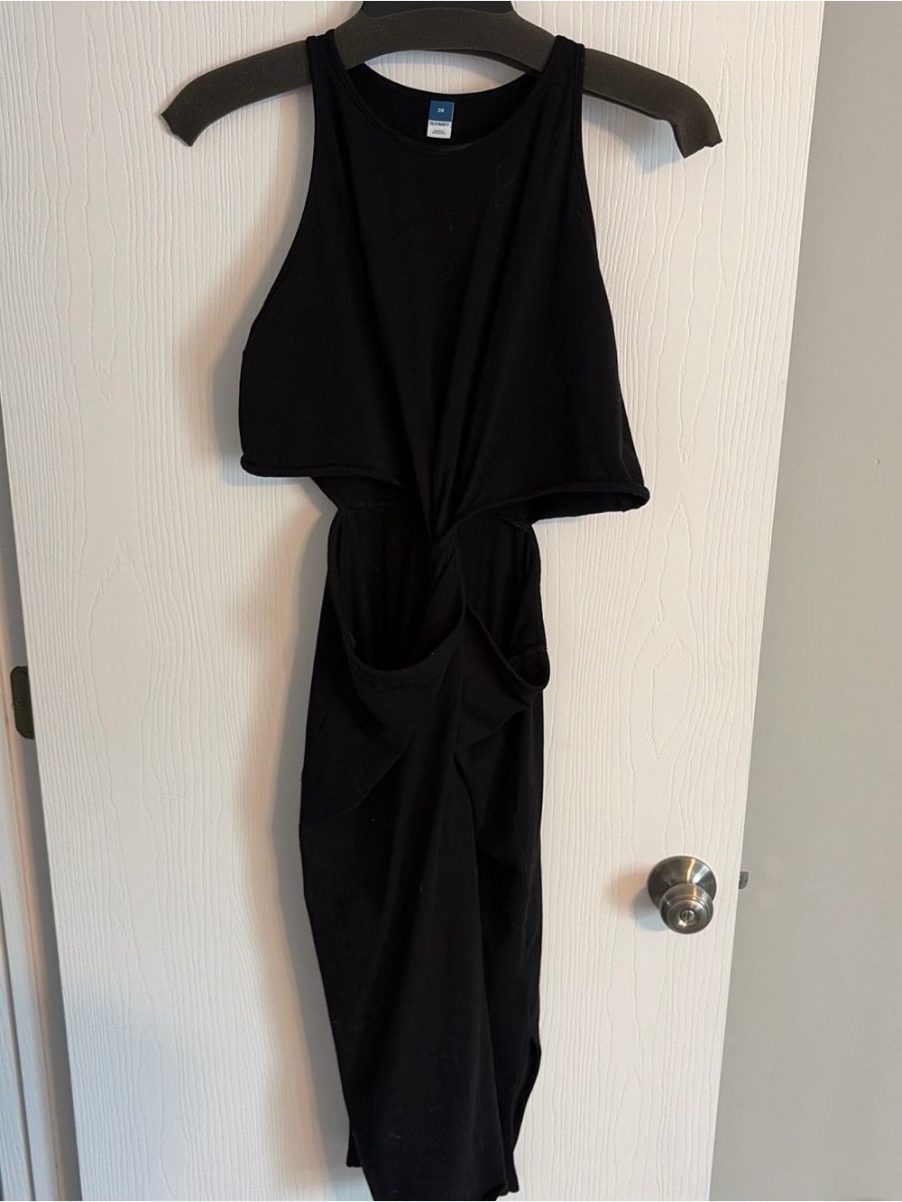 Old Navy Black Sleeveless Cutout Midi Dress